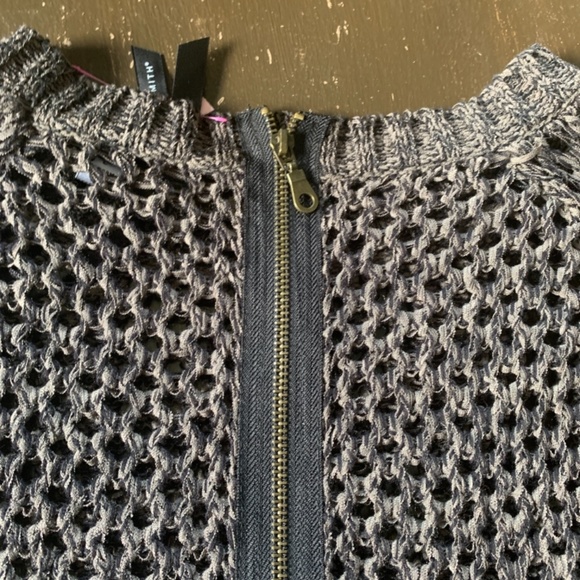 Willi smith zip back cotton weave sweater. . Never worn. Dark geay - Picture 2 of 4